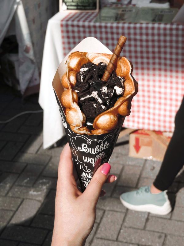 Bubble Waffle de Oreo